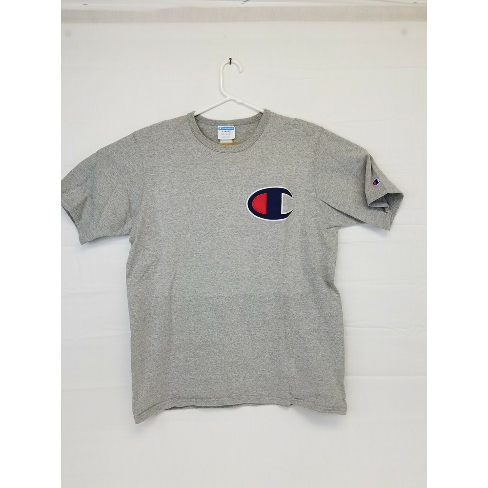 Vintage Champion Men's XL Gray Short Sleeve Logo T-Shirt